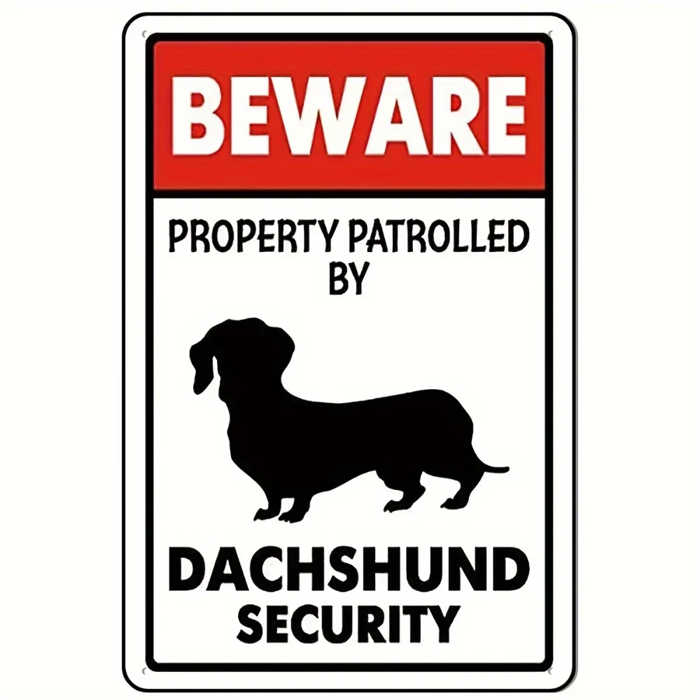 Home Security Bars - Dachshund Güvenlik Metal Tabelası'na Dikkat Edin