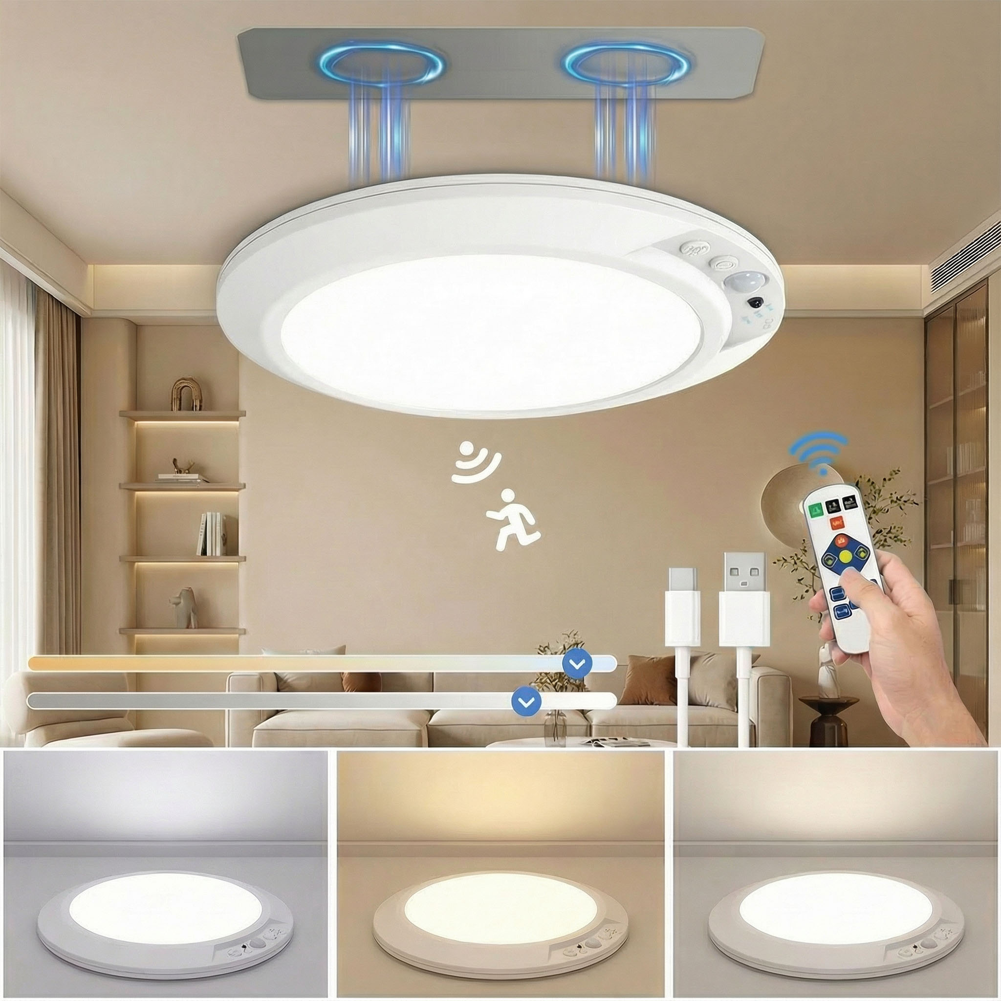 Home Security Beams - Hareket Sensörlü Şarj Edilebilir LED Tavan