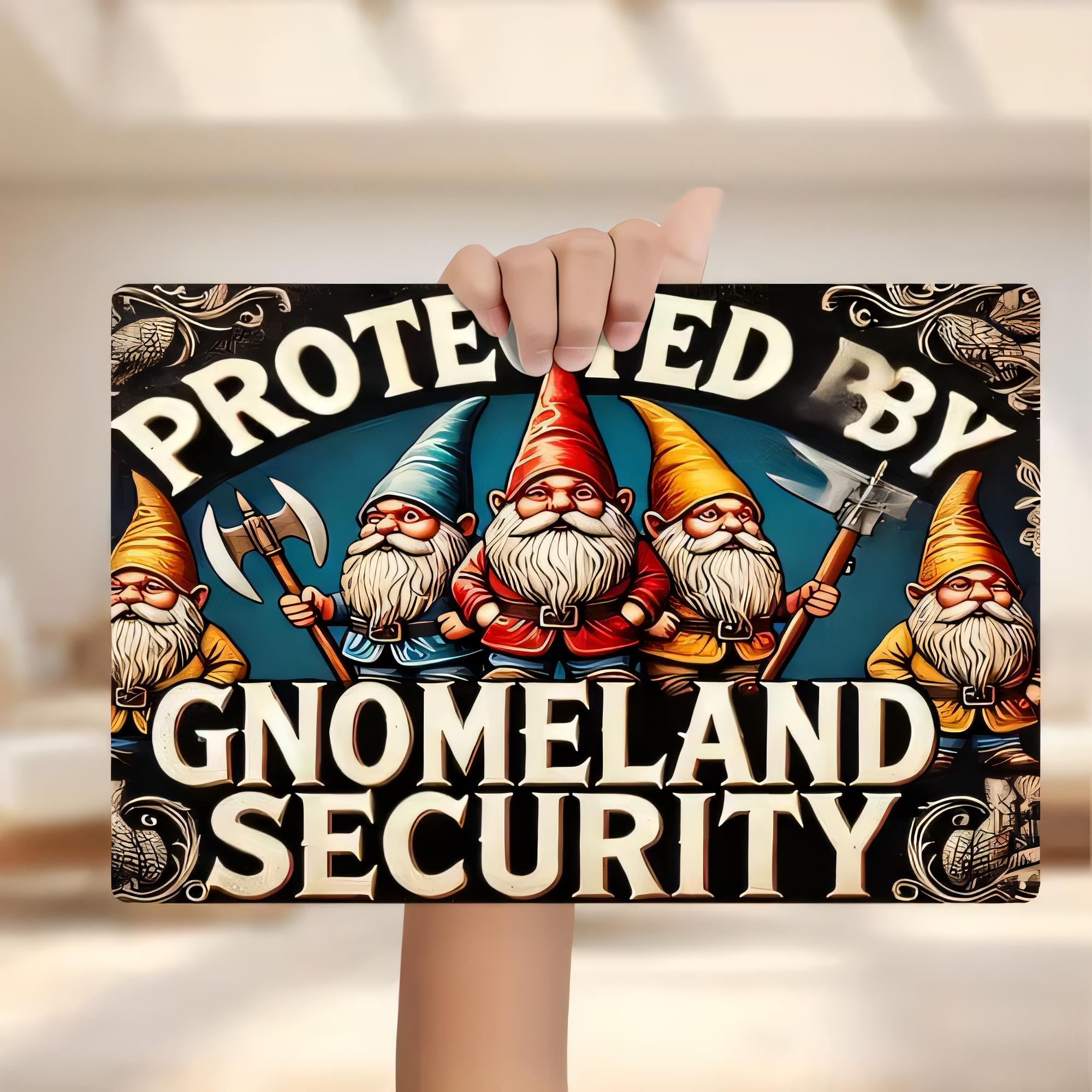 Home Security Bars - Gnome Arazi Güvenliği Tarafından Korunulan Teneke