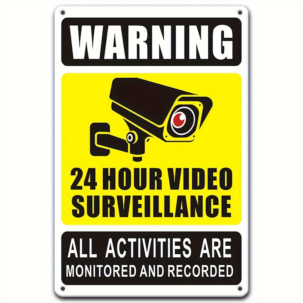 Home Security Monitor - 7/24 Video Gözetim Uyarı Levhası -