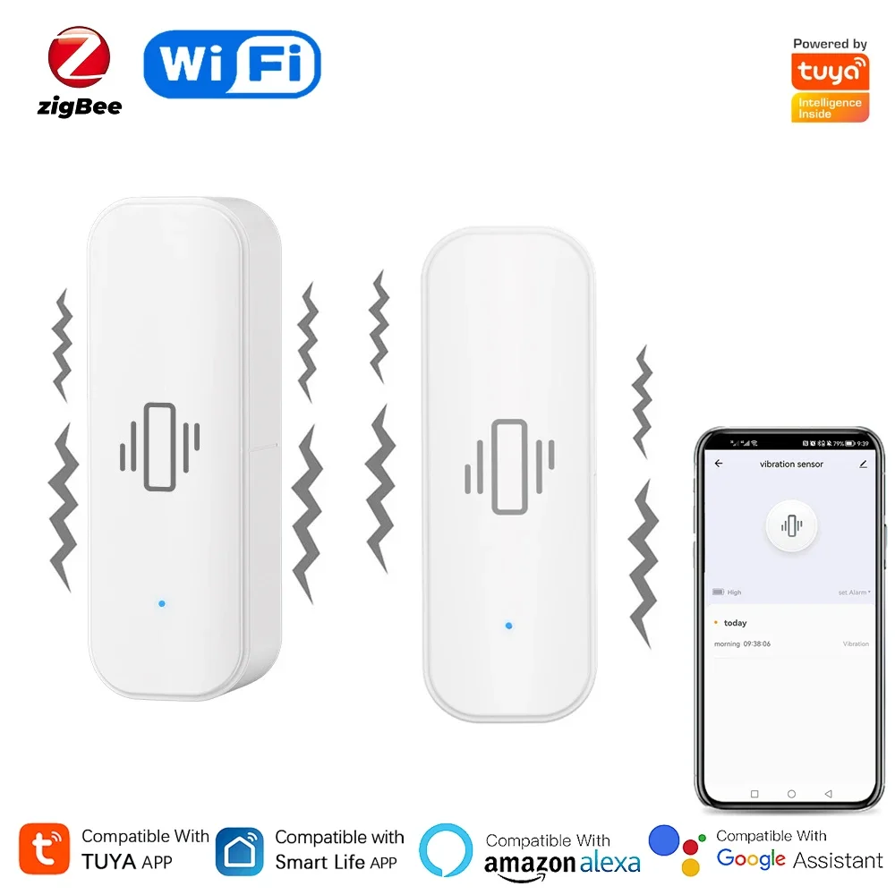 Home Security Monitor - Tuya WiFi/Zigbee akıllı titreşim sensörü ev