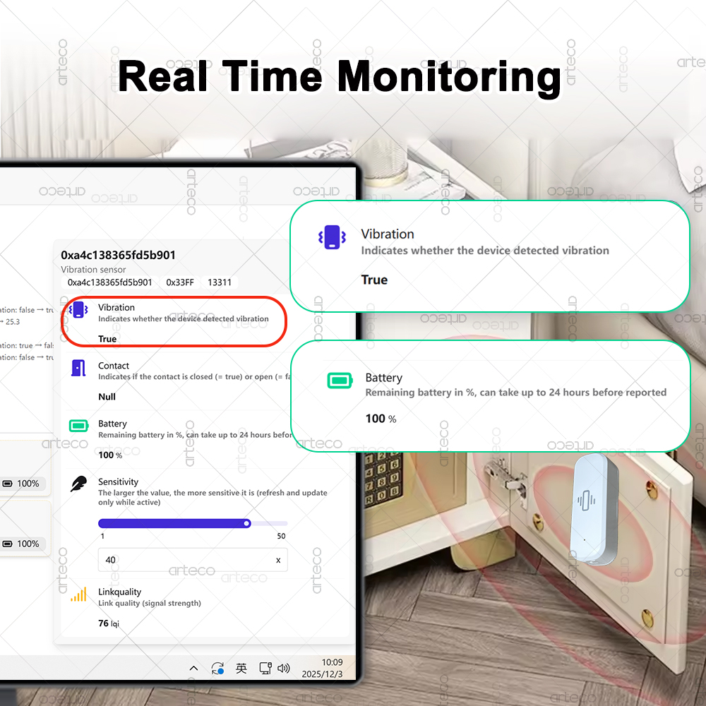 ZigBee Akıllı Titreşim Sensörü - Home Security Monitor incelemesi ve fiyatı