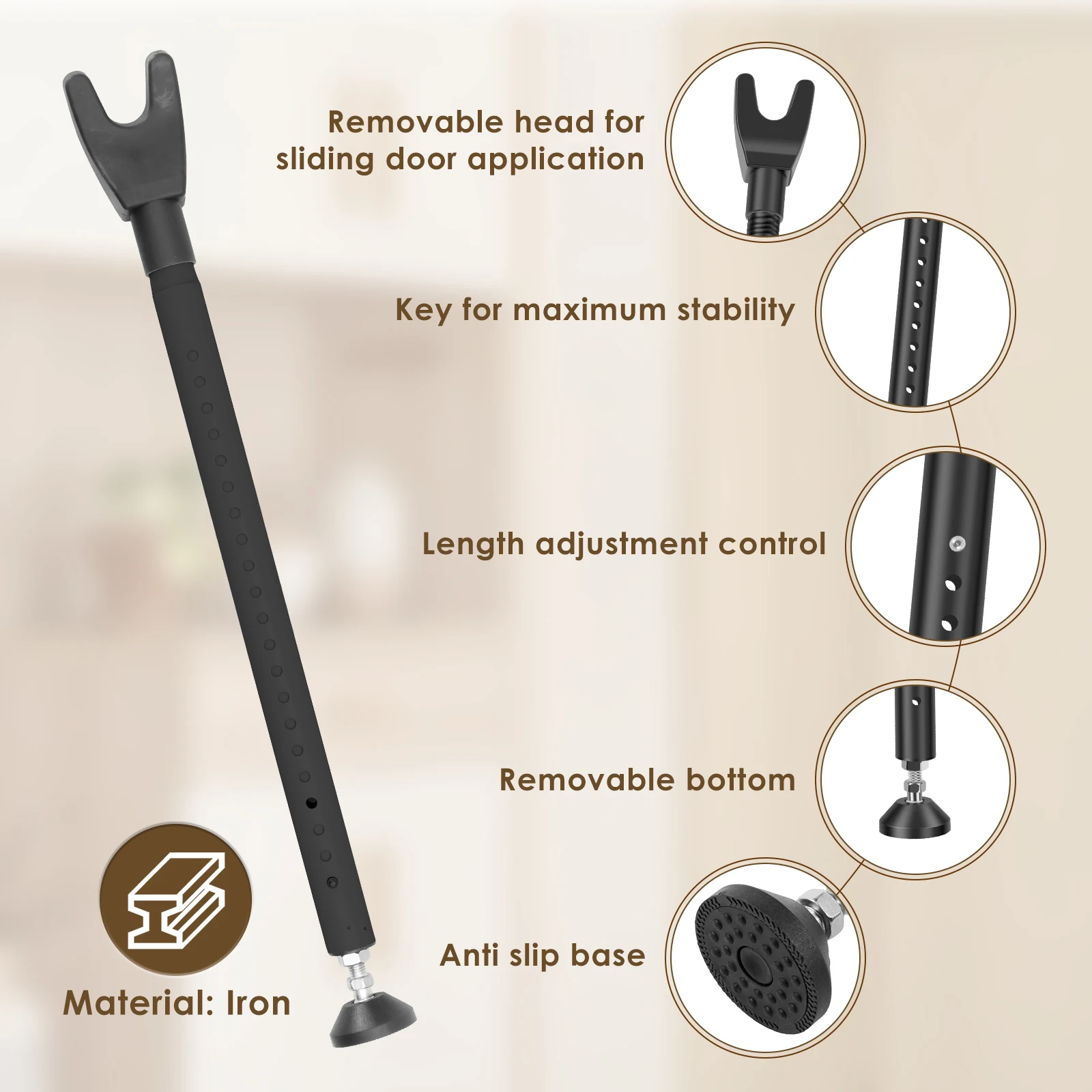 Sürgülü Kapı Kilit Çubuğu 44-5 - Home Security Bars incelemesi ve fiyatı