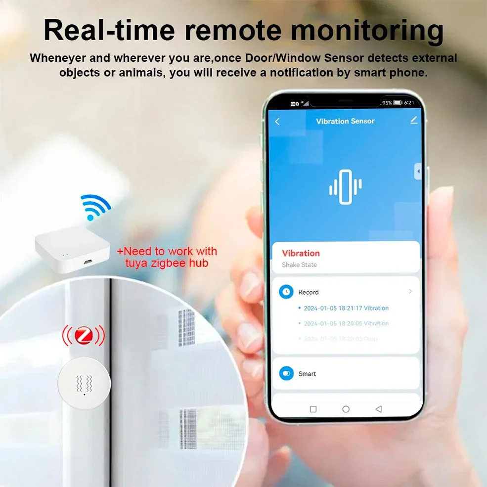 Tuya ZigBee Akıllı Titreşim ve - Home Security Monitor incelemesi ve fiyatı