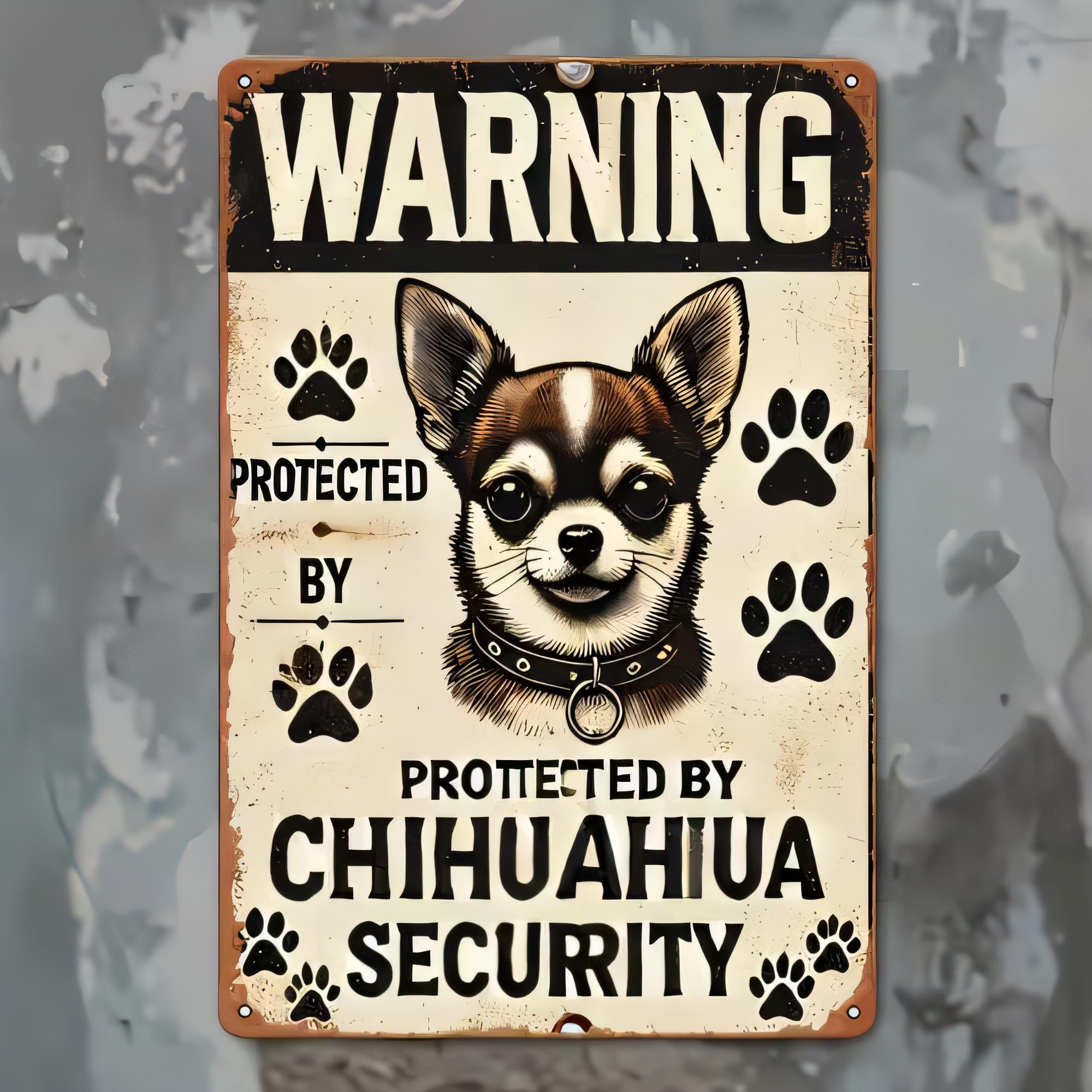 Teneke tabela uyarı Chihuahua  - Home Security Bars incelemesi ve fiyatı