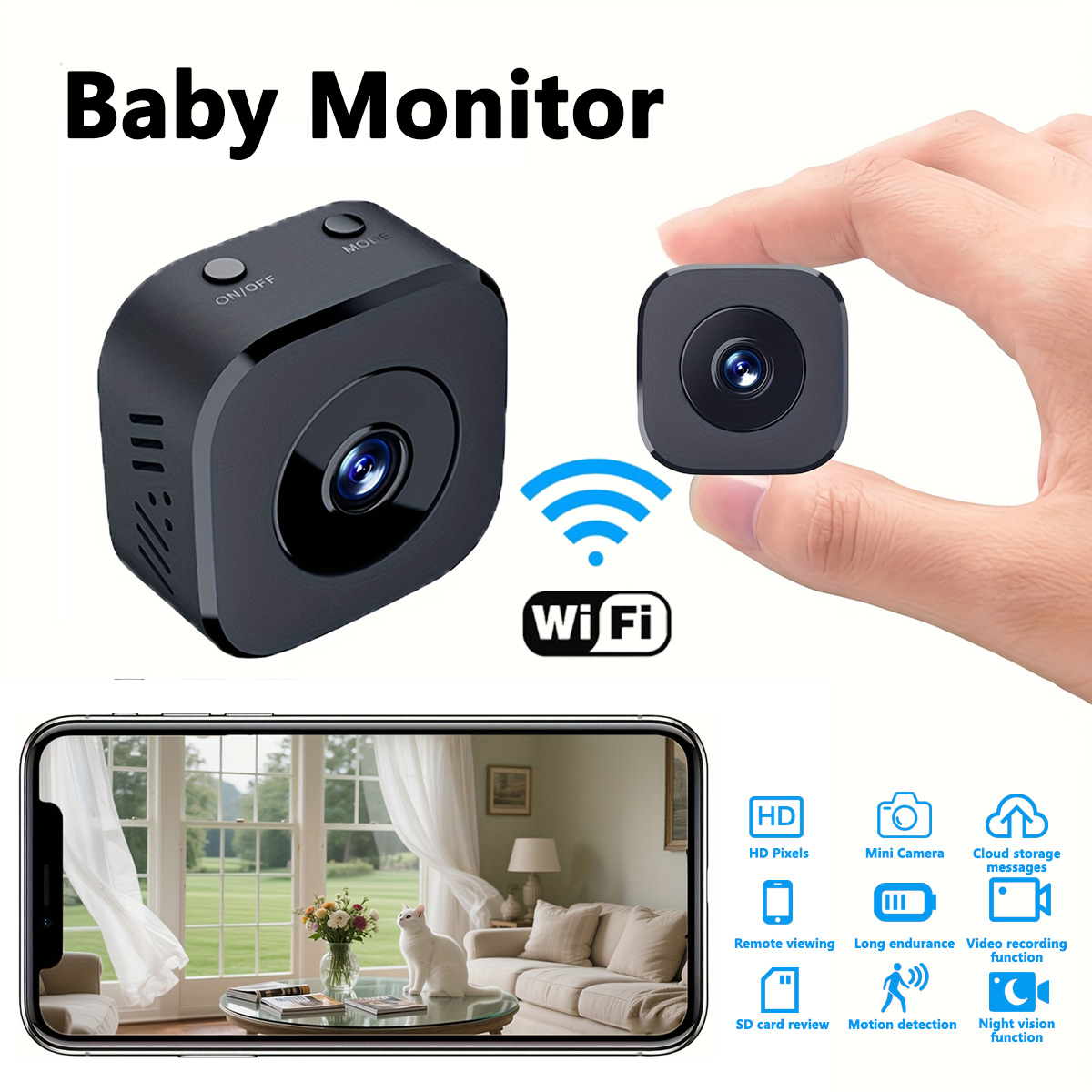 1080P HD Mini WiFi Kamera Kapa - Home Security Monitor incelemesi ve fiyatı