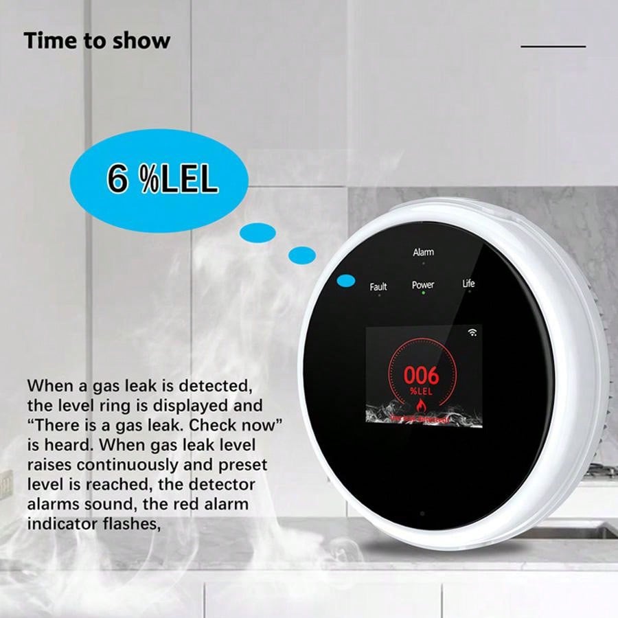 2.4G WiFi Gaz Alarm Sensörü Ya - Home Security Monitor incelemesi ve fiyatı